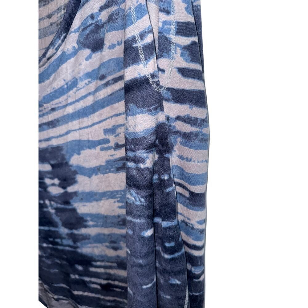 Rachel Roy Blue Striped Modal Scoop Neck Tee - Size Large - Picture 5 of 7